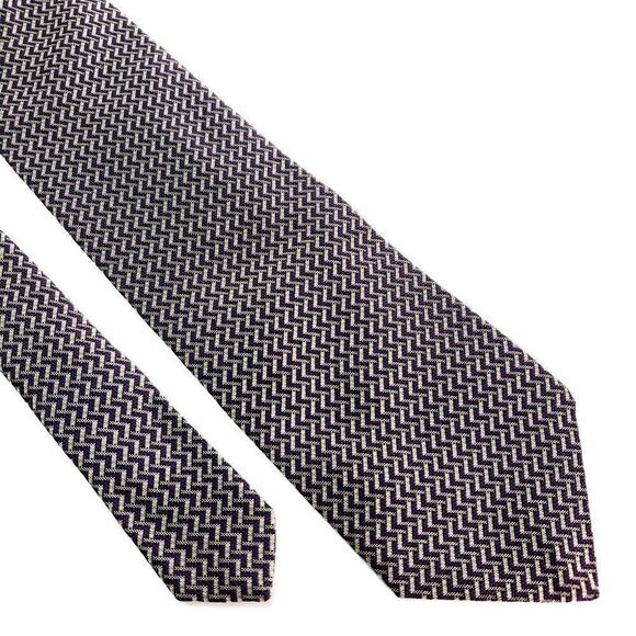 Robert Talbott Best Of Class Nordstrom Silk Tie Woven Purple Short Wide - Picture 1 of 8